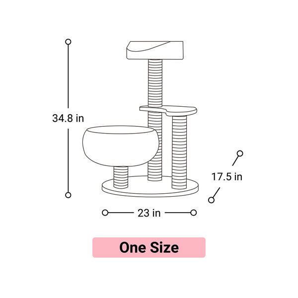 Happy & Polly 35" Sleeping in the Bowl Cat Tree & Reviews Wayfair